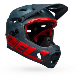 BELL Super DH Spherical MTB Helmet (MIPS) - Prime Matte Blue/Crimson